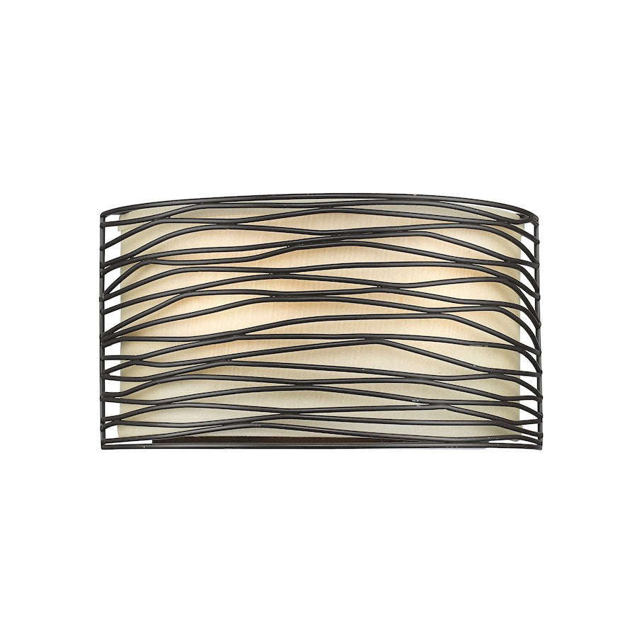 Z-Lite Zinnia 2 Light Wall Sconce, Bronze, Flax Linen - 2009-1S-BRZ