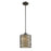 Z-Lite Zinnia 1 Light Mini Pendant, Bronze, Flax Linen - 2009MP-BRZ