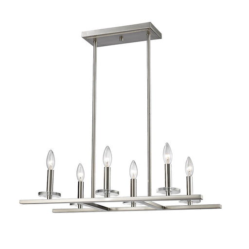 Z-Lite Verona 6 Light Pendant, 26x13x4.5", Brushed Nickel - 2010-6L-BN