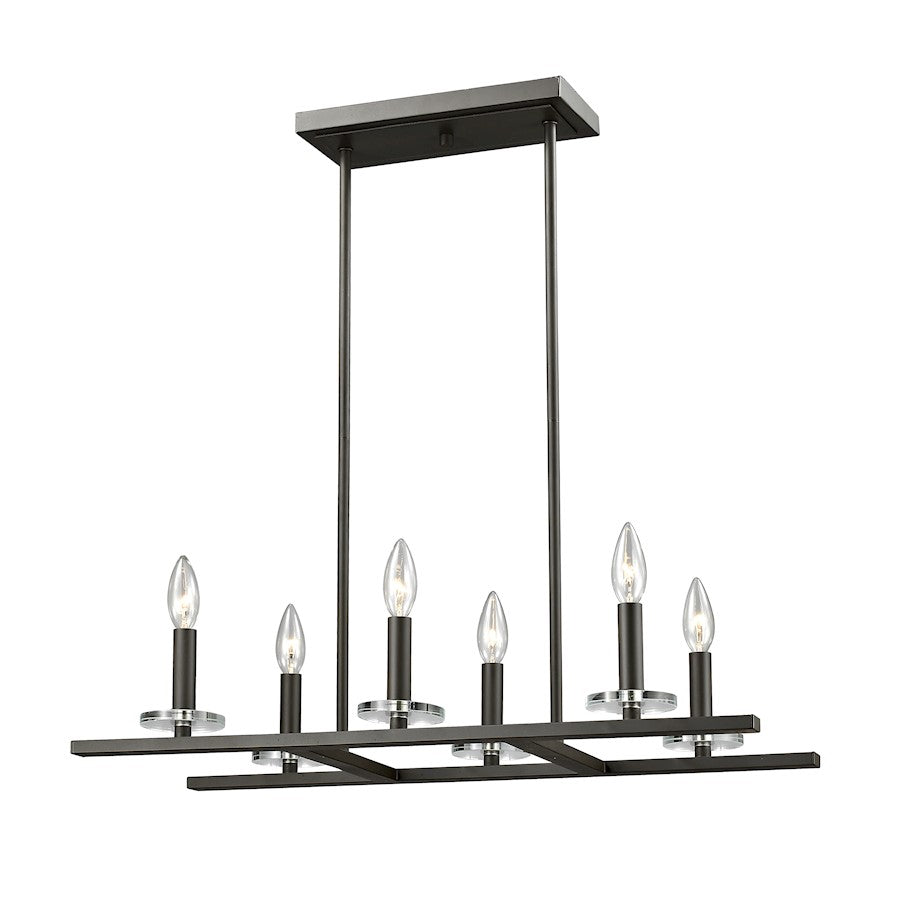 Z-Lite Verona 6 Light Pendant, 26x13x4.5", Bronze - 2010-6L-BRZ