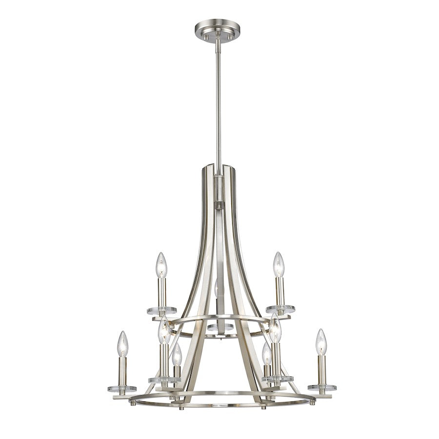 Z-Lite Verona 9 Light Chandelier, Brushed Nickel - 2010-9BN