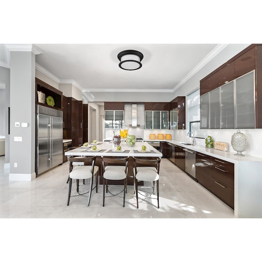 Z-Lite Sonna 2 Light Large Flush Mount, Black