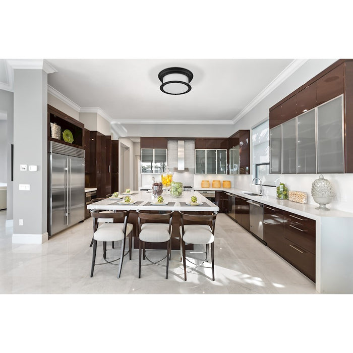 Z-Lite Sonna 2 Light Large Flush Mount, Black
