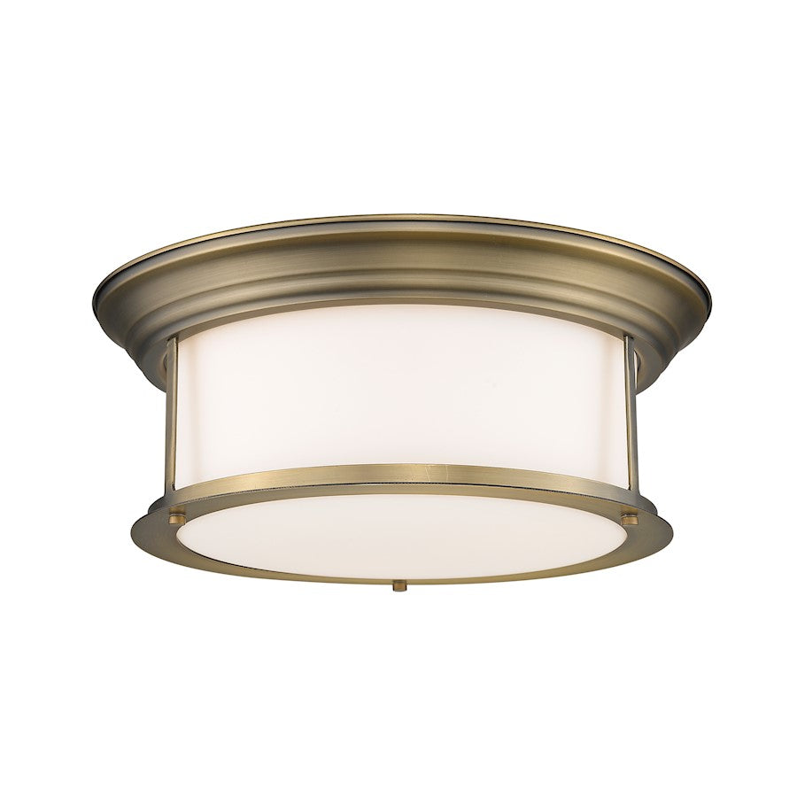 Z-Lite Sonna 3 Light Flush Mount, Heritage Brass/Opal - 2011F16-HBR