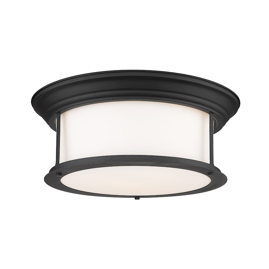 Z-Lite Sonna 3 Light Flush Mount, Matte Black/Opal - 2011F16-MB