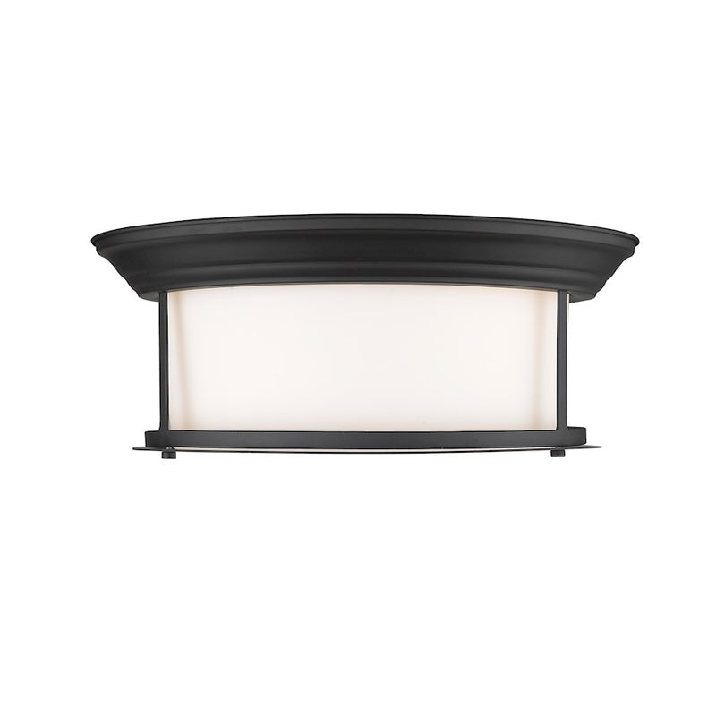 Z-Lite Sonna 3 Light Flush Mount, Matte Black/Opal