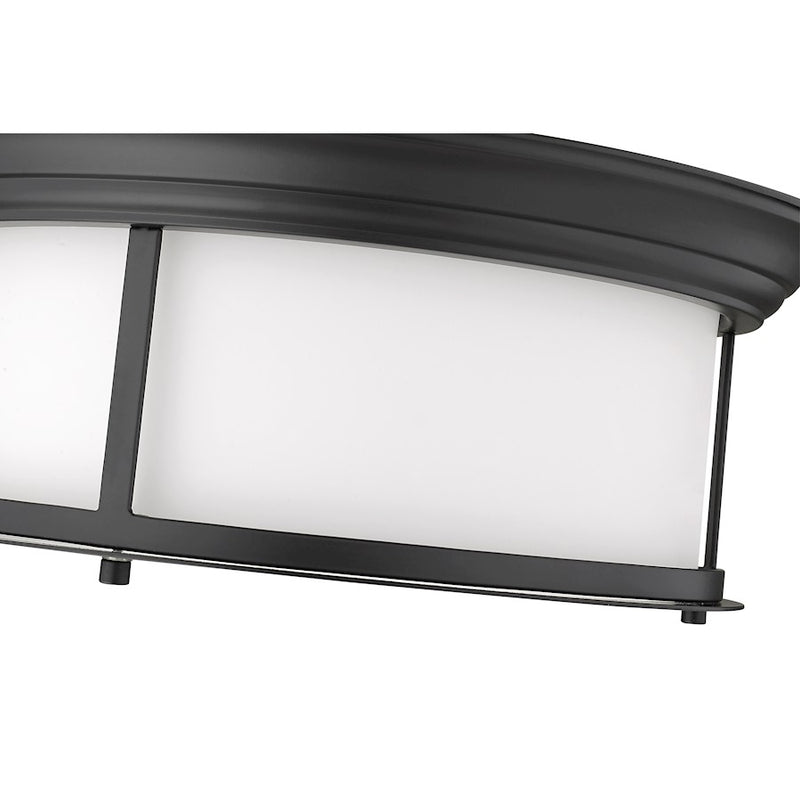Z-Lite Sonna 3 Light Flush Mount, Matte Black/Opal