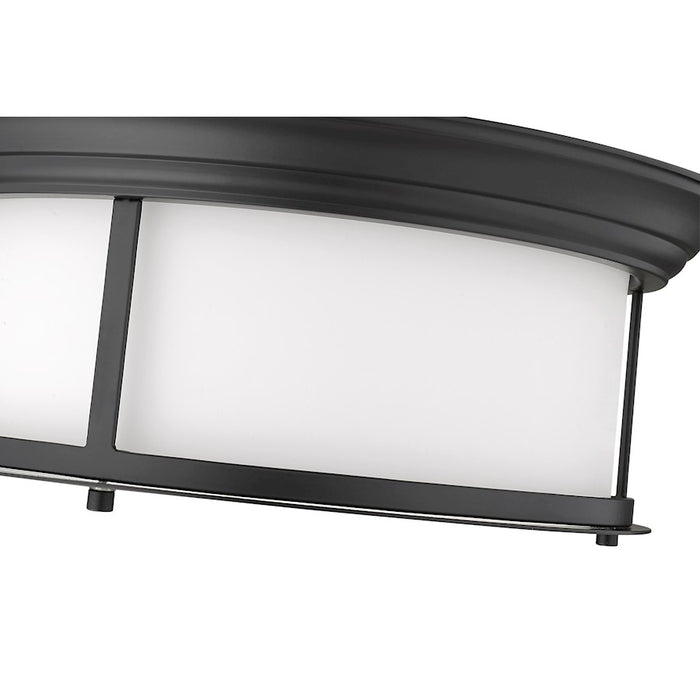Z-Lite Sonna 3 Light Flush Mount, Matte Black/Opal