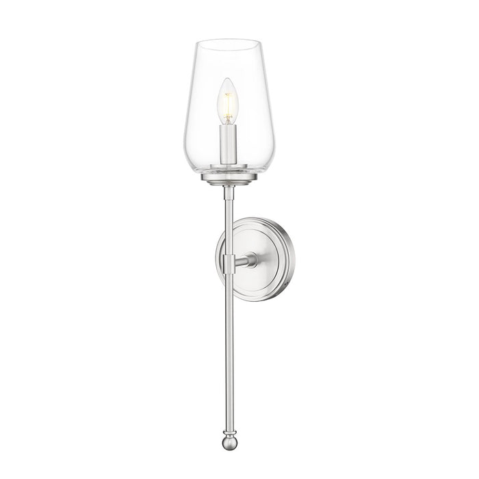 Z-Lite Dominique 1 Light Wall Sconce, Brushed Nickel/Clear - 2012-1S-BN