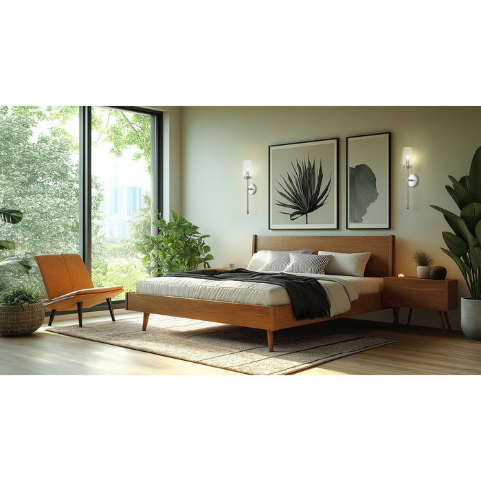 Z-Lite Dominique 1 Light Wall Sconce, Brushed Nickel/Clear