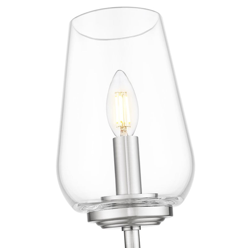 Z-Lite Dominique 1 Light Wall Sconce, Brushed Nickel/Clear