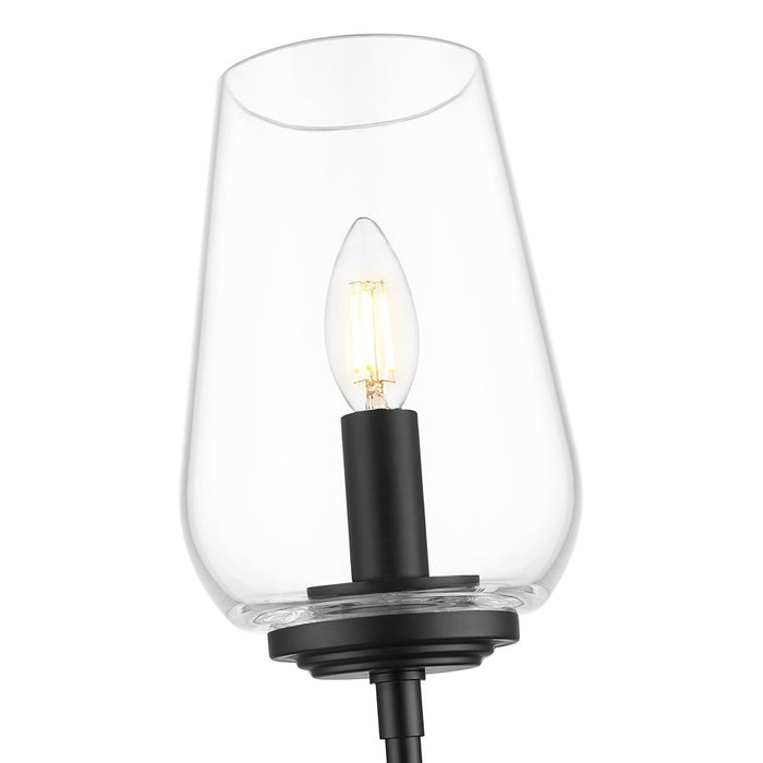 Z-Lite Dominique 1 Light Wall Sconce, Matte Black/Clear