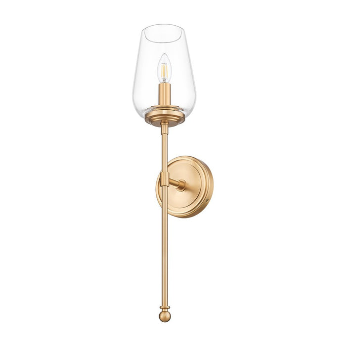 Z-Lite Dominique 1 Light Wall Sconce, Modern Gold/Clear