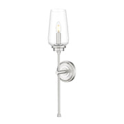 Z-Lite Clara 1 Light Wall Sconce, Brushed Nickel/Clear - 2013-1S-BN