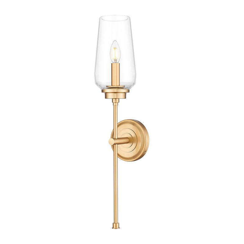 Z-Lite Clara 1 Light Wall Sconce, Modern Gold/Clear - 2013-1S-MGLD