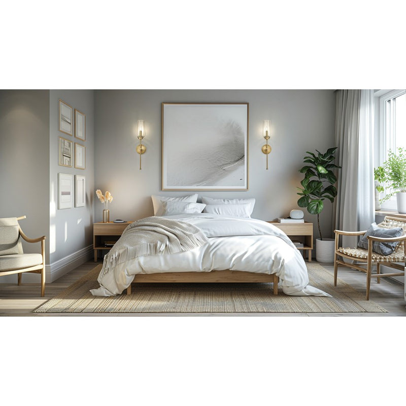 Z-Lite Clara 1 Light Wall Sconce, Modern Gold/Clear