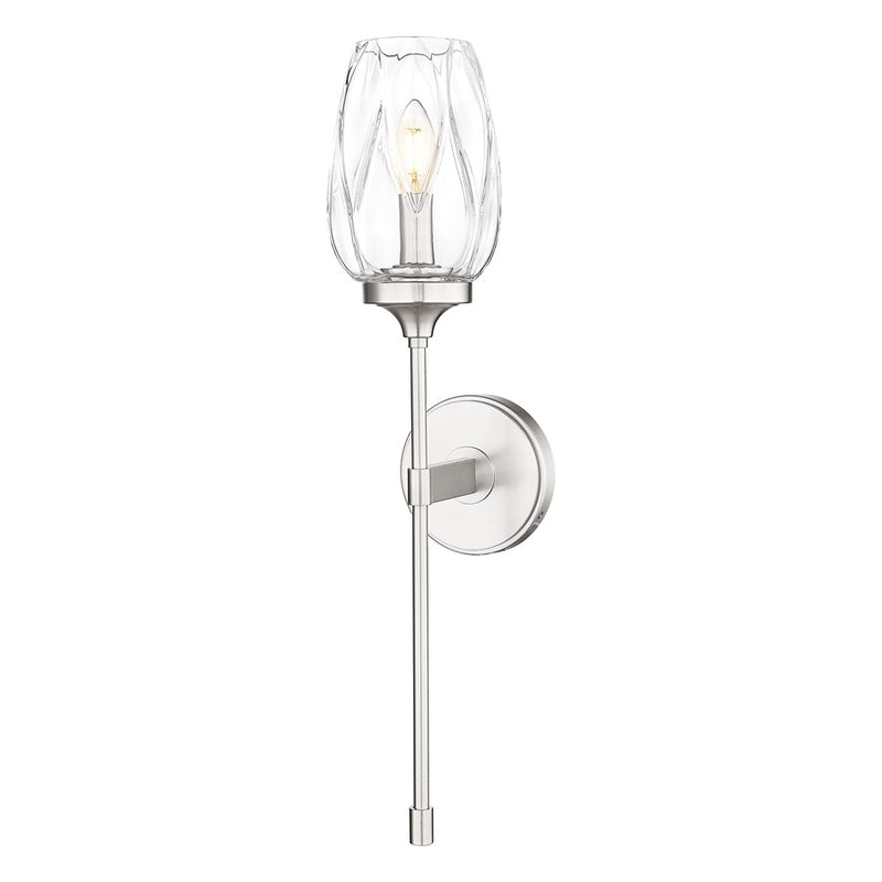 Z-Lite Cassian 1 Light Wall Sconce, Brushed Nickel/Clear - 2014-1S-BN