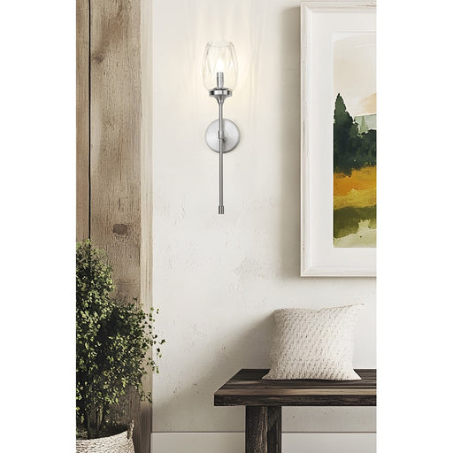 Z-Lite Cassian 1 Light Wall Sconce, Brushed Nickel/Clear