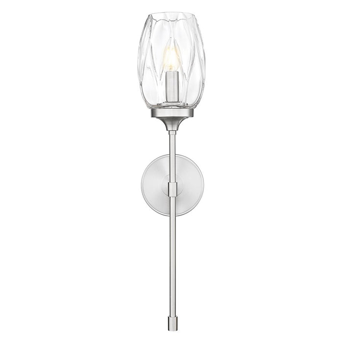 Z-Lite Cassian 1 Light Wall Sconce, Brushed Nickel/Clear