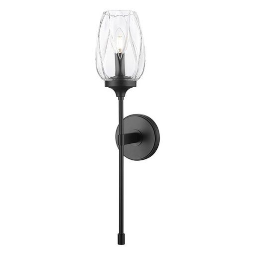 Z-Lite Cassian 1 Light Wall Sconce, Matte Black/Clear - 2014-1S-MB