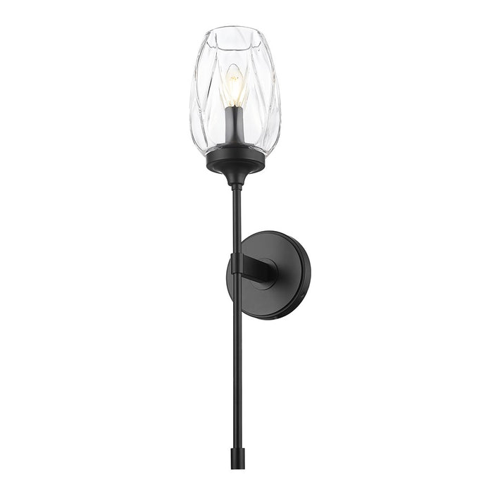 Z-Lite Cassian 1 Light Wall Sconce, Matte Black/Clear