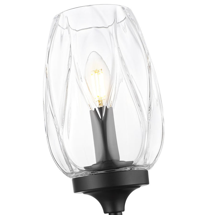 Z-Lite Cassian 1 Light Wall Sconce, Matte Black/Clear