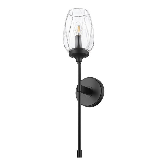 Z-Lite Cassian 1 Light Wall Sconce, Matte Black/Clear