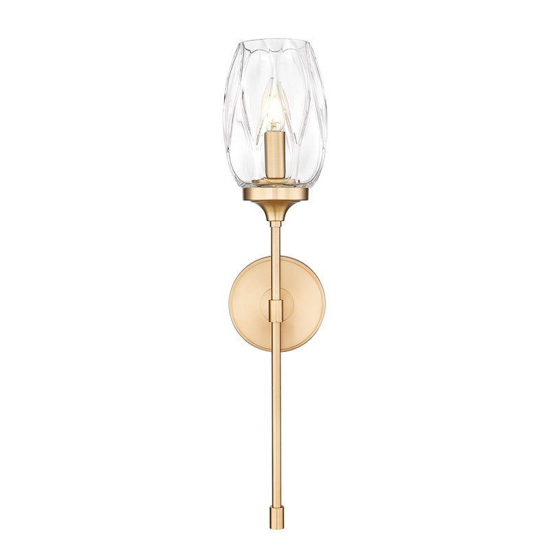 Z-Lite Cassian 1 Light Wall Sconce, Modern Gold/Clear