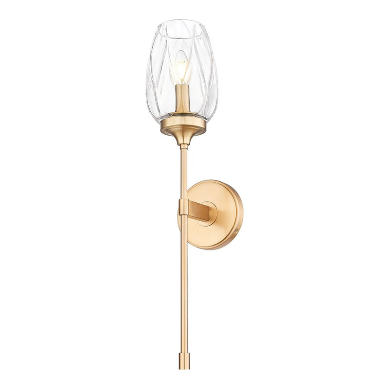 Z-Lite Cassian 1 Light Wall Sconce, Modern Gold/Clear