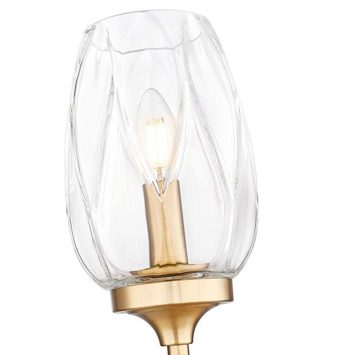 Z-Lite Cassian 1 Light Wall Sconce, Modern Gold/Clear