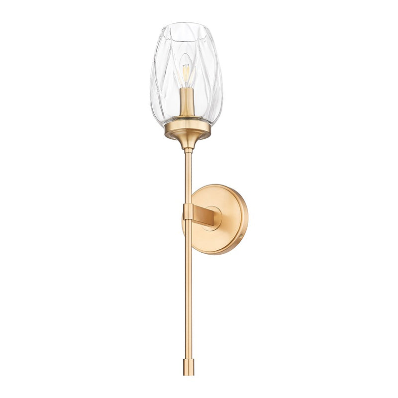 Z-Lite Cassian 1 Light Wall Sconce, Modern Gold/Clear