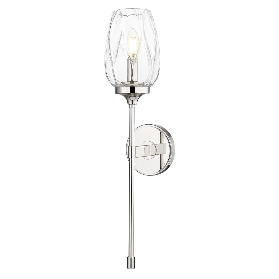 Z-Lite Cassian 1 Light Wall Sconce, Polished Nickel/Clear - 2014-1S-PN