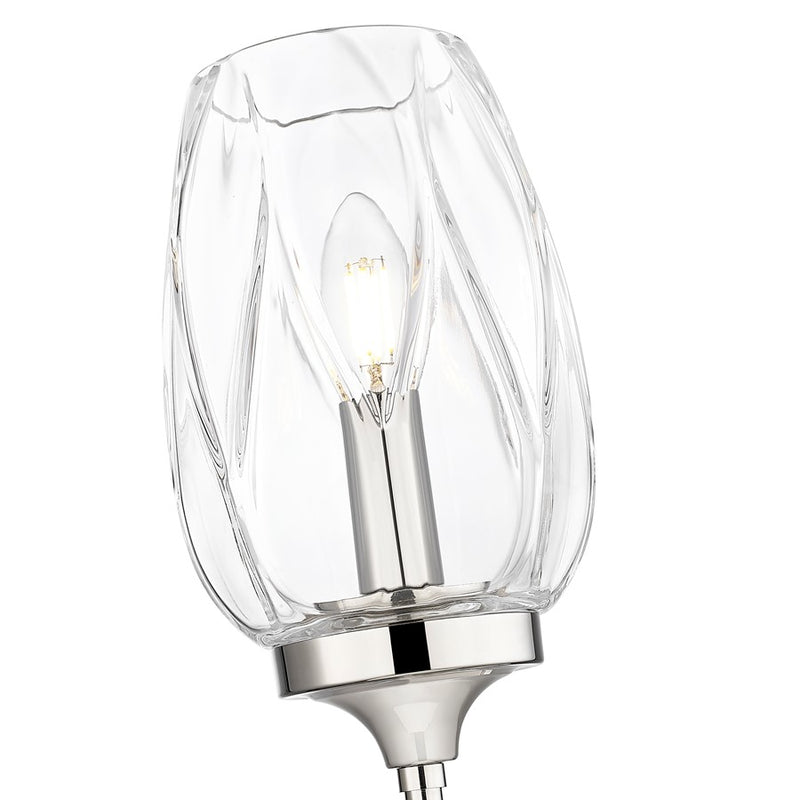 Z-Lite Cassian 1 Light Wall Sconce, Polished Nickel/Clear