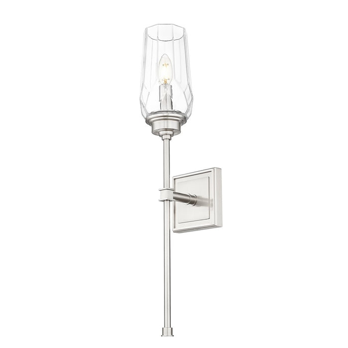 Z-Lite Cosmo 1 Light Wall Sconce, Brushed Nickel/Clear
