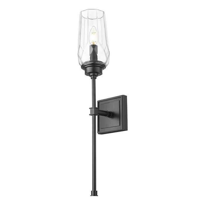 Z-Lite Cosmo 1 Light Wall Sconce, Matte Black/Clear