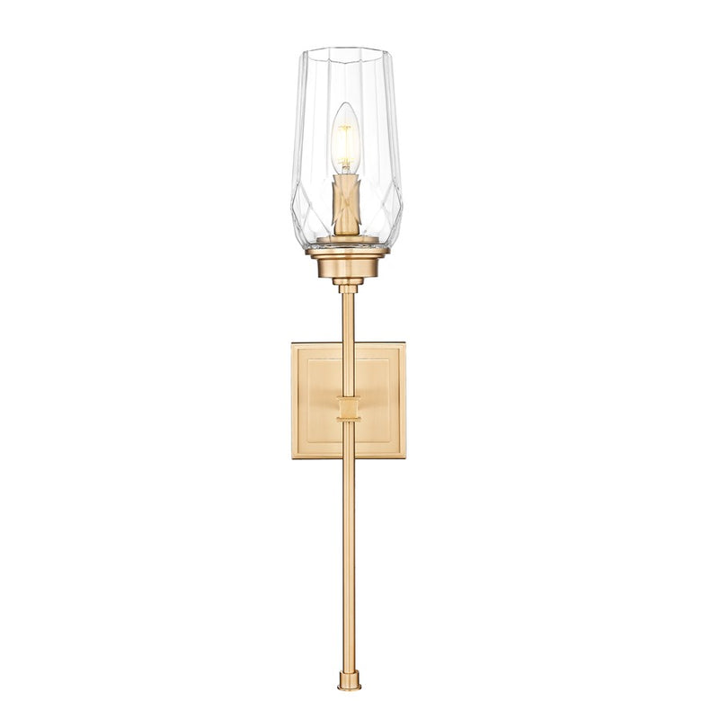 Z-Lite Cosmo 1 Light Wall Sconce, Modern Gold/Clear