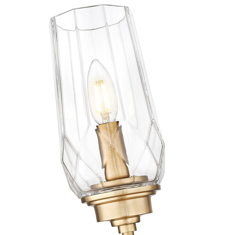 Z-Lite Cosmo 1 Light Wall Sconce, Modern Gold/Clear
