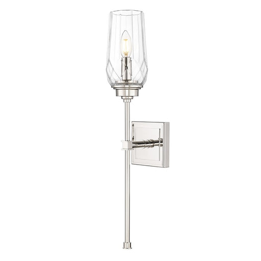 Z-Lite Cosmo 1 Light Wall Sconce, Polished Nickel/Clear - 2015-1S-PN