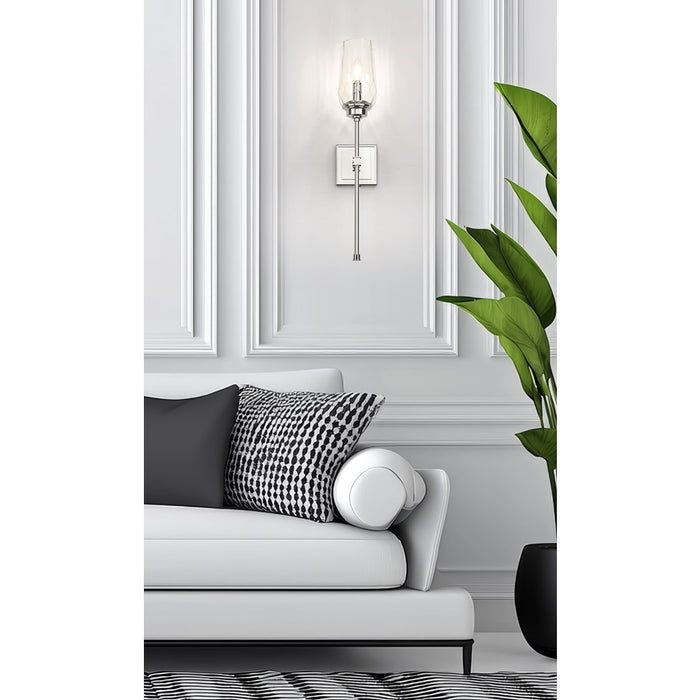 Z-Lite Cosmo 1 Light Wall Sconce, Polished Nickel/Clear