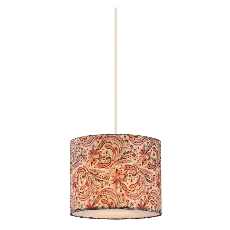 Z-Lite Astra 1 Light Pendant, Gloss White, Pink - 204-10