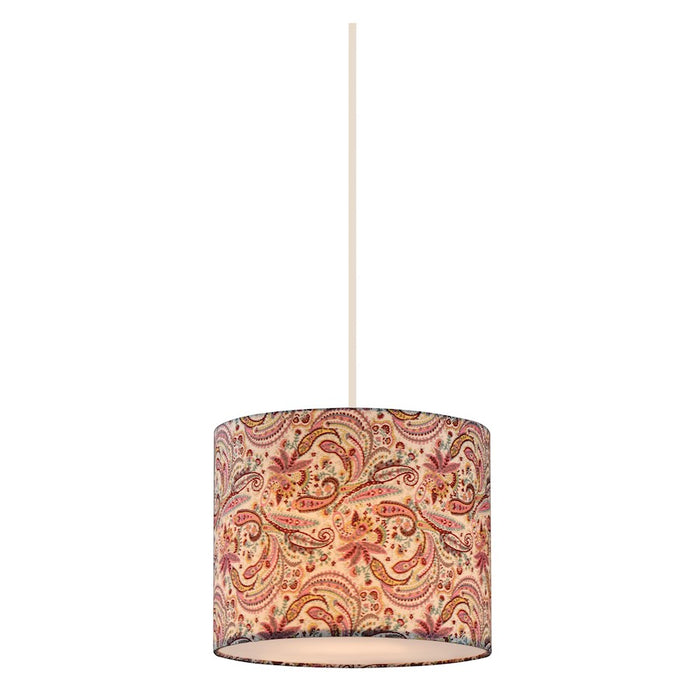 Z-Lite Astra 1 Light Pendant, Gloss White, Pink - 204-10