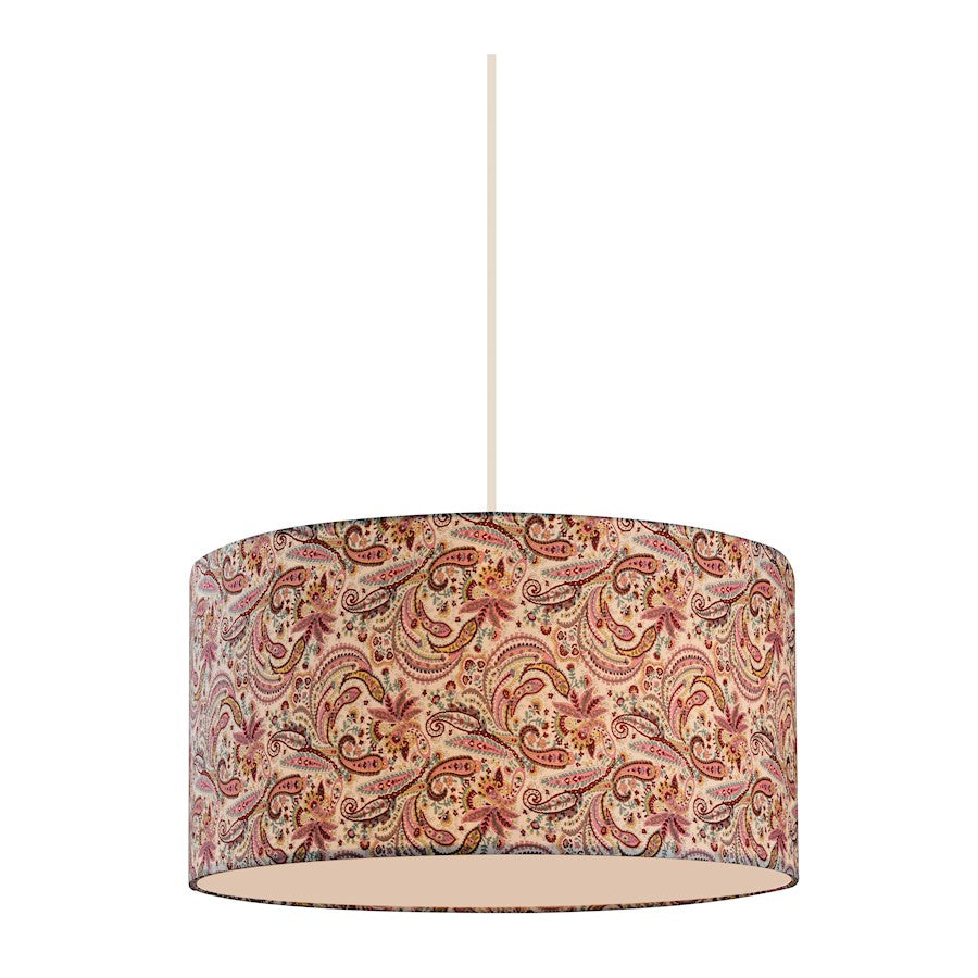 Z-Lite Astra 3 Light Pendant, 16x8", Gloss White, Pink - 204-16