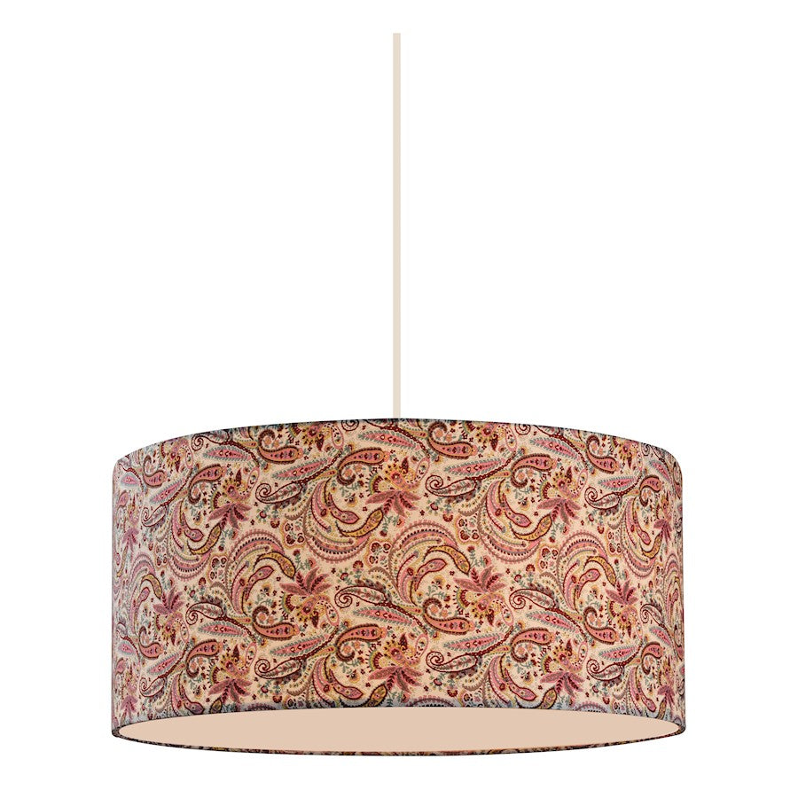 Z-Lite Astra 3 Light Pendant, 20x9", Gloss White, Pink - 204-20