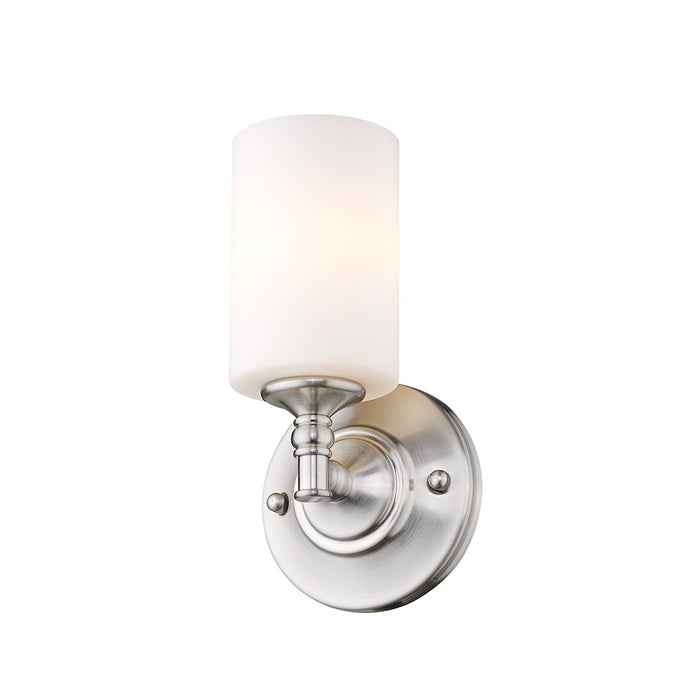 Z-Lite Cannondale 1 Light Wall Sconce, Brushed Nickel, Matte Opal - 2102-1S