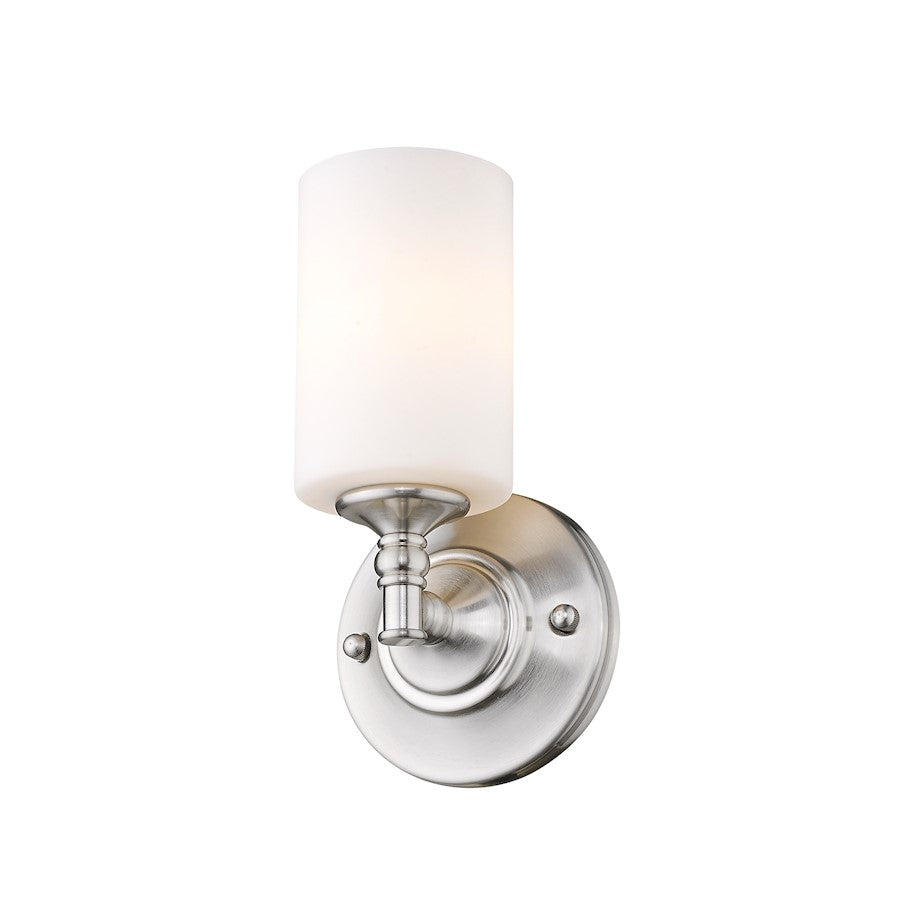 Z-Lite Cannondale 1 Light Wall Sconce, Brushed Nickel, Matte Opal - 2102-1S