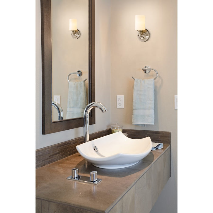 Z-Lite Cannondale 1 Light Wall Sconce, Brushed Nickel/Matte Opal