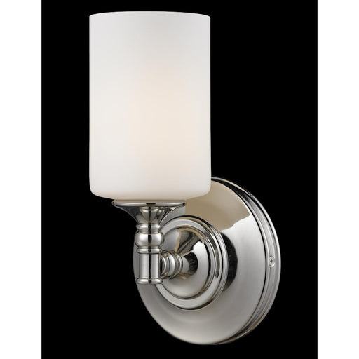 Z-Lite Cannondale 1 Light Wall Sconce, Chrome, Matte Opal - 2103-1S