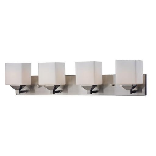 Z-Lite Quube 4 Light Vanity Light, Brushed Nickel, Matte Opal - 2104-4V