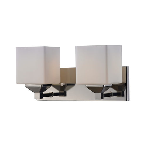 Z-Lite Quube 2 Light Vanity Light, Chrome, Matte Opal - 2105-2V