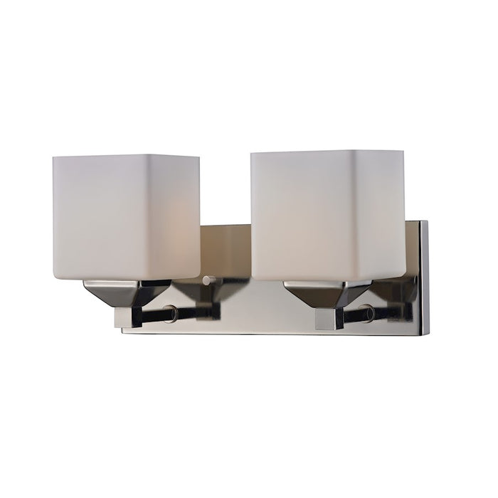 Z-Lite Quube 2 Light Vanity Light, Chrome, Matte Opal - 2105-2V